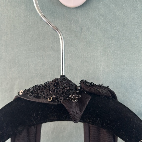 NWOT ASOS LUXE halterneck wire lace shoulder mini dress in black sequin, 4 - Picture 10 of 12